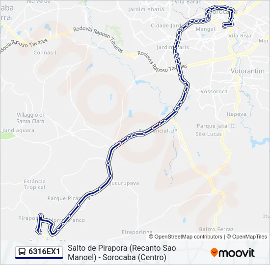 6316EX1 Bus Line Map