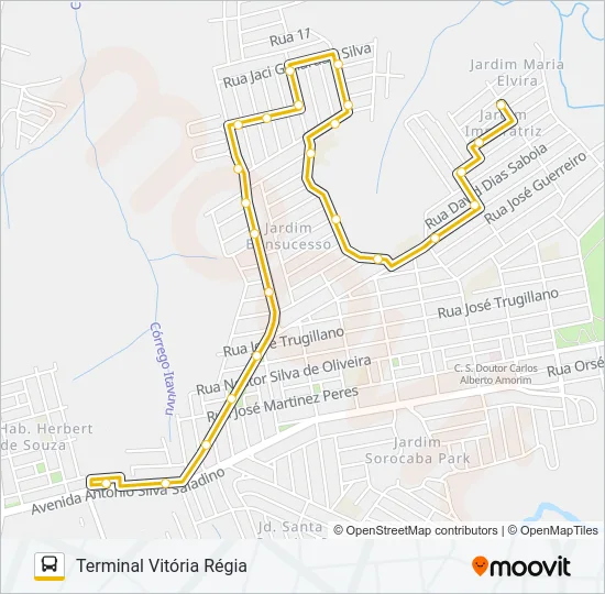 582 JARDIM IMPERATRIZ / ALPES Bus Line Map
