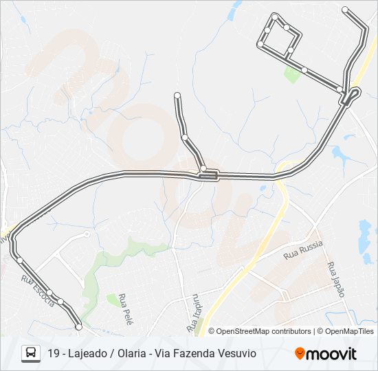 Mapa de 019 LAJEADO / OLARIA de autobús