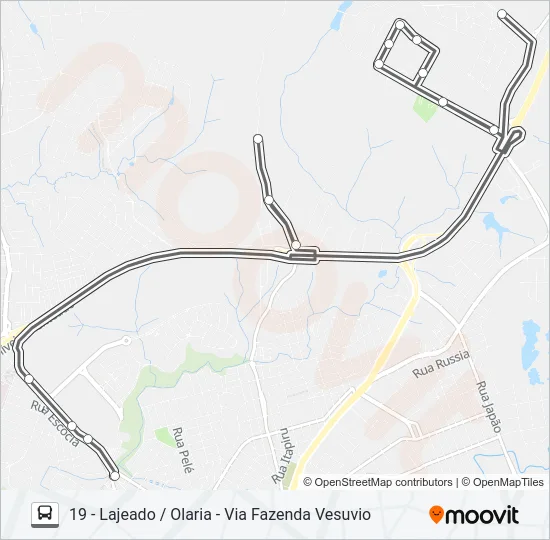 019 LAJEADO / OLARIA Bus Line Map