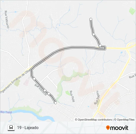 019 LAJEADO / OLARIA Bus Line Map