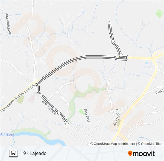 019 LAJEADO / OLARIA bus Line Map