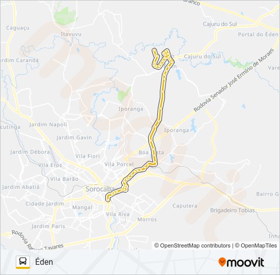 Mapa da linha 53 ÉDEN de ônibus