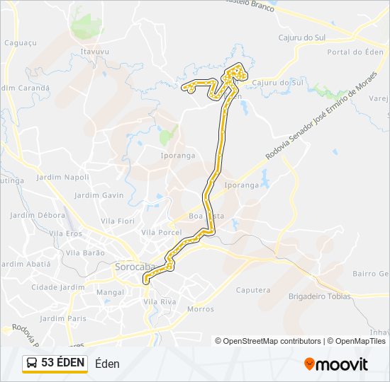 Mapa de 53 ÉDEN de autobús