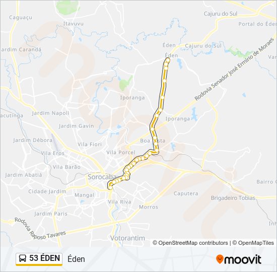 Mapa de 53 ÉDEN de autobús