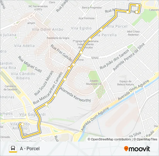 36 PORCEL Bus Line Map