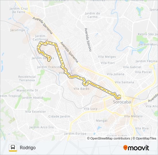 Mapa de 55 RODRIGO de autobús