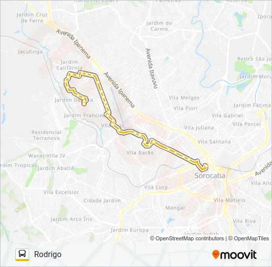 55 RODRIGO Bus Line Map