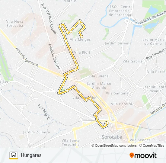 50 HUNGARES Bus Line Map