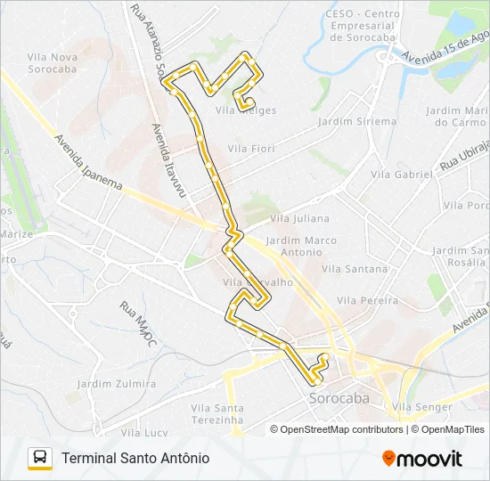 50 HUNGARES Bus Line Map