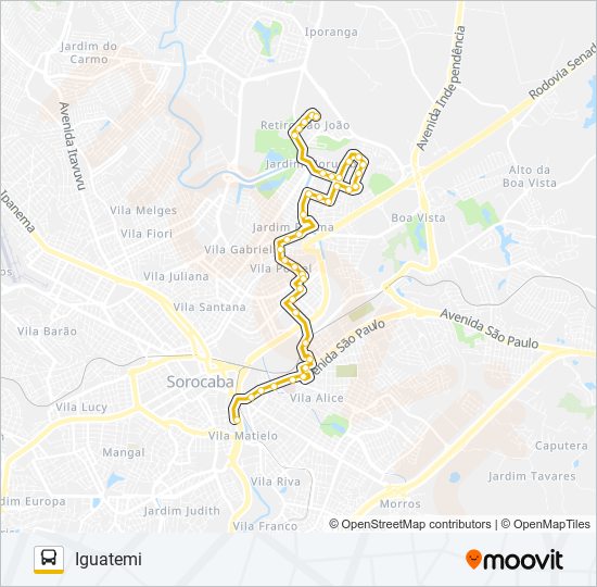 Mapa de 56 IGUATEMI de autobús