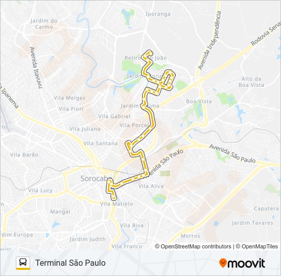 Mapa da linha 56 IGUATEMI de ônibus
