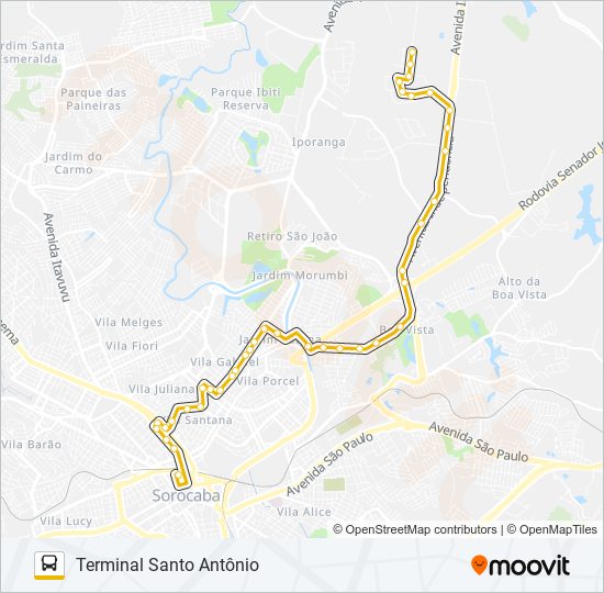 Mapa da linha 61 IPORANGA de ônibus