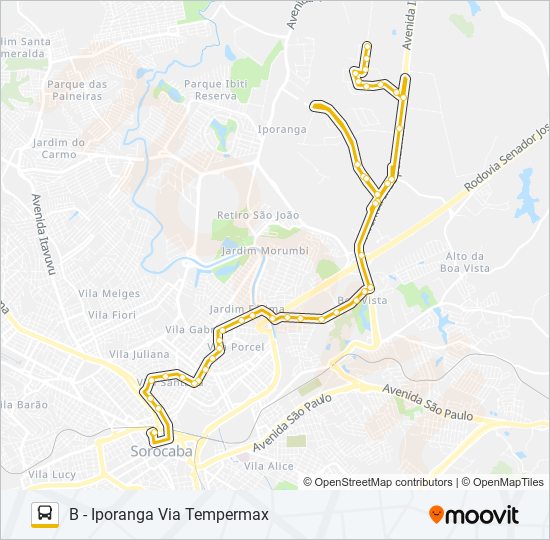 Mapa da linha 61 IPORANGA de ônibus