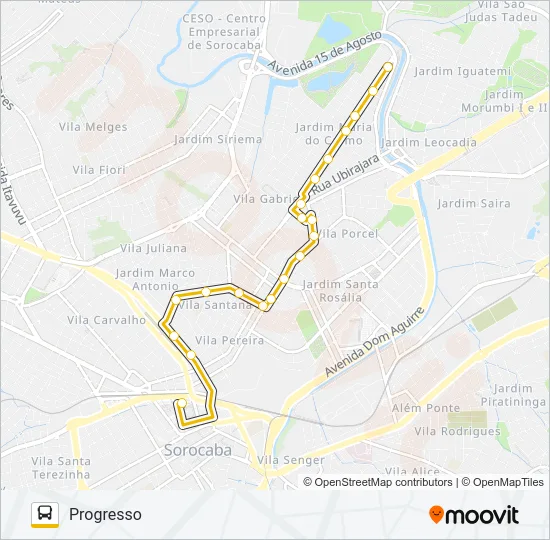 19 PROGRESSO Bus Line Map