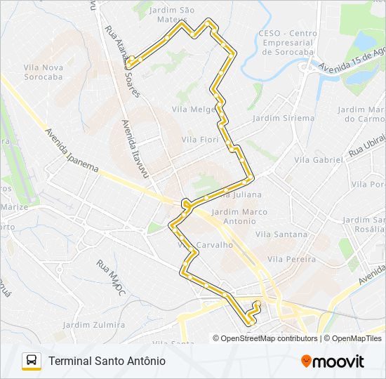 Mapa de 24 GUADALUPE de autobús