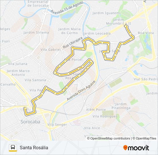 Mapa da linha 14 SANTA ROSÁLIA de ônibus