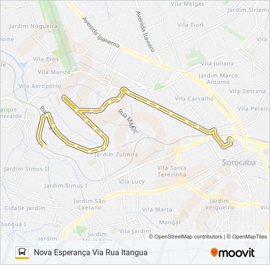 Mapa de 03 NOVA ESPERANÇA de autobús