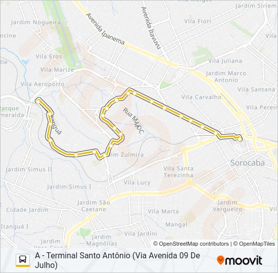 Mapa da linha 03 NOVA ESPERANÇA de ônibus