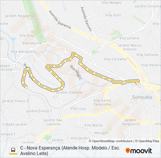 Mapa de 03 NOVA ESPERANÇA de autobús