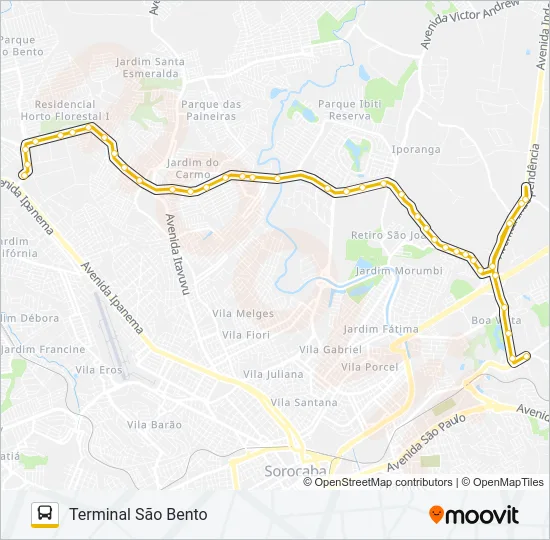 307 INTERBAIRROS 7 Bus Line Map