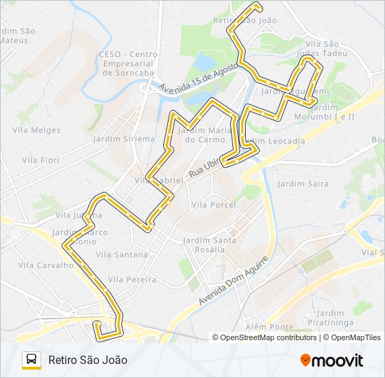 45 RETIRO SÃO JOÃO bus Line Map