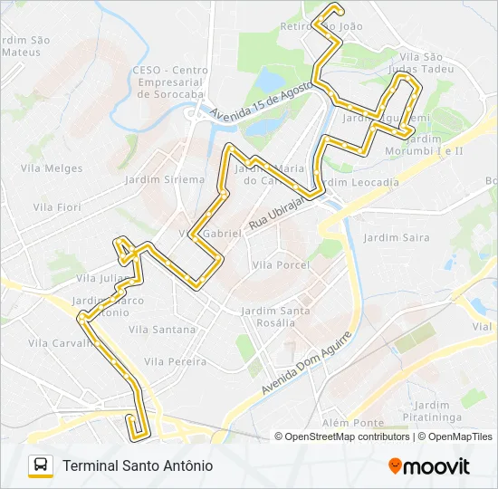 45 RETIRO SÃO JOÃO Bus Line Map
