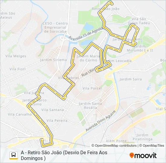 45 RETIRO SÃO JOÃO Bus Line Map