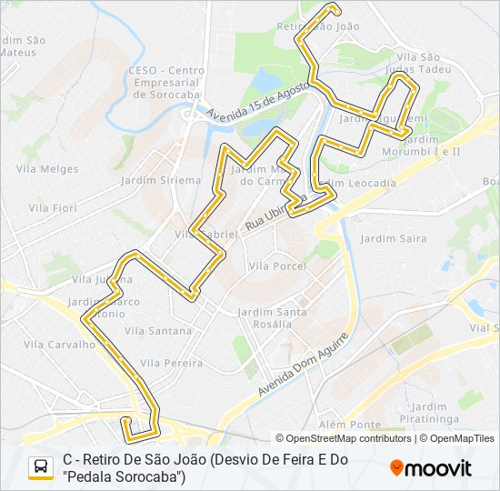 45 RETIRO SÃO JOÃO bus Line Map