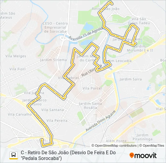 45 RETIRO SÃO JOÃO Bus Line Map