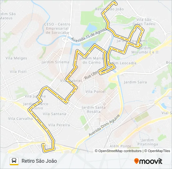 45 RETIRO SÃO JOÃO Bus Line Map