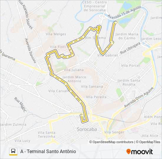 Mapa de 54 PAES DE LINHARES de autobús