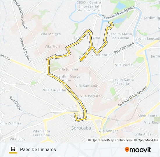 54 PAES DE LINHARES Bus Line Map