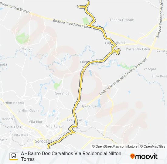 72 BAIRRO DOS CARVALHOS Bus Line Map