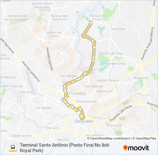 Mapa de 05 VILA CARVALHO / VILA FIORI de autobús