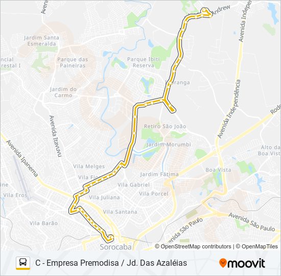 Mapa de 05 VILA CARVALHO / VILA FIORI de autobús