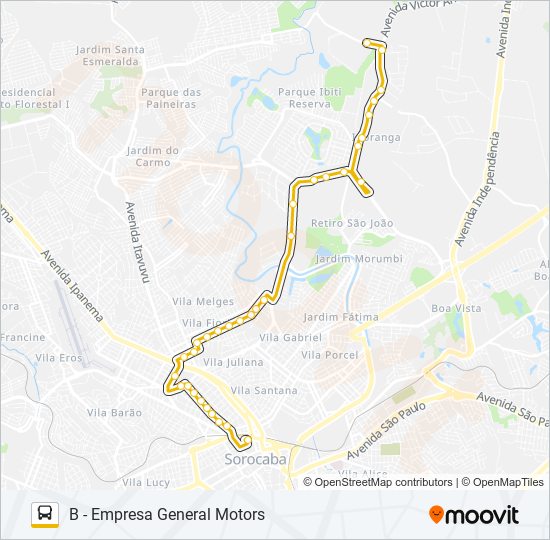 Mapa de 05 VILA CARVALHO / VILA FIORI de autobús