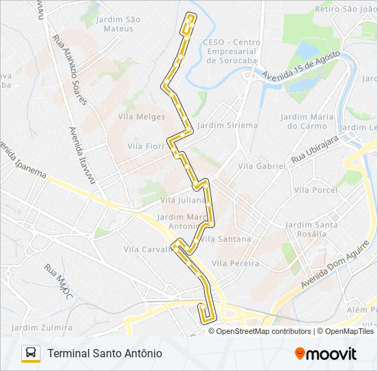 Mapa da linha 02 BRASILÂNDIA / JARDIM JULIANA de ônibus