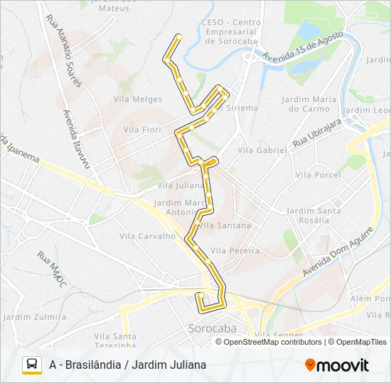 02 BRASILÂNDIA / JARDIM JULIANA Bus Line Map