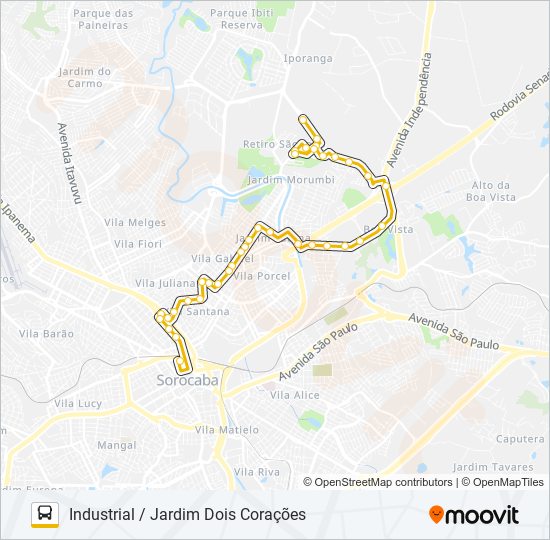 Mapa de 23 INDUSTRIAL / JARDIM DOIS CORAÇÕES de autobús