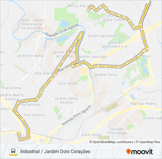 Mapa de 23 INDUSTRIAL / JARDIM DOIS CORAÇÕES de autobús