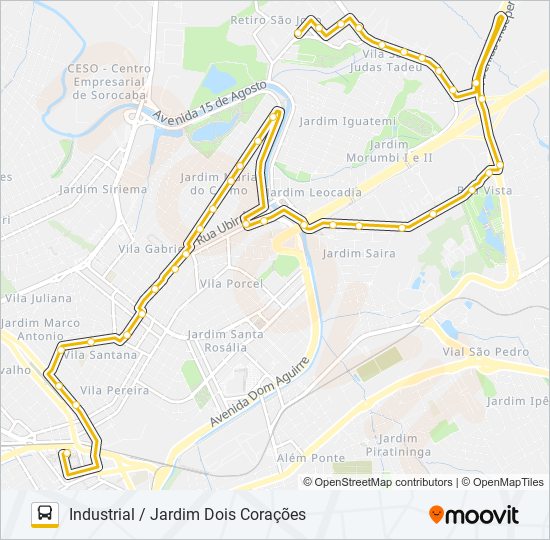 23 INDUSTRIAL / JARDIM DOIS CORAÇÕES bus Line Map