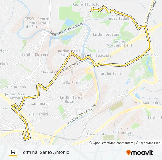23 INDUSTRIAL / JARDIM DOIS CORAÇÕES Bus Line Map