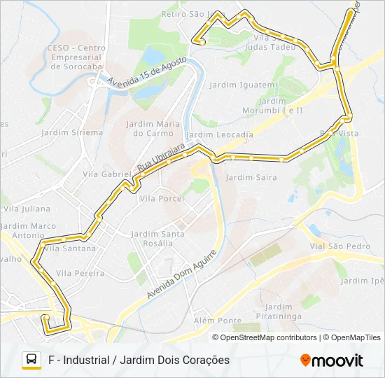 23 INDUSTRIAL / JARDIM DOIS CORAÇÕES Bus Line Map