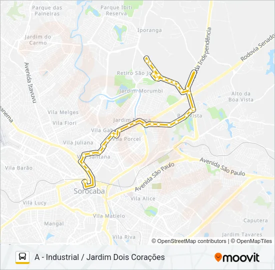 23 INDUSTRIAL / JARDIM DOIS CORAÇÕES Bus Line Map