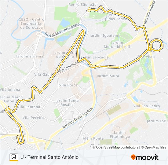 Mapa de 23 INDUSTRIAL / JARDIM DOIS CORAÇÕES de autobús