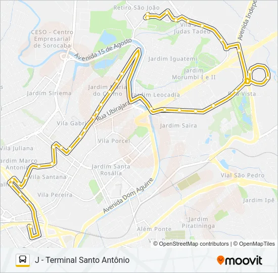 23 INDUSTRIAL / JARDIM DOIS CORAÇÕES Bus Line Map