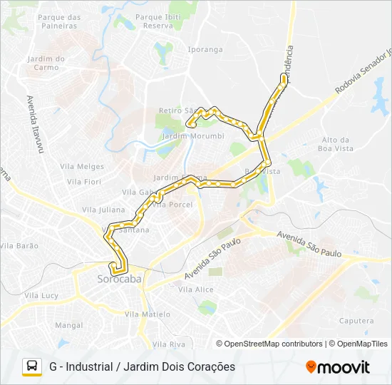 23 INDUSTRIAL / JARDIM DOIS CORAÇÕES Bus Line Map