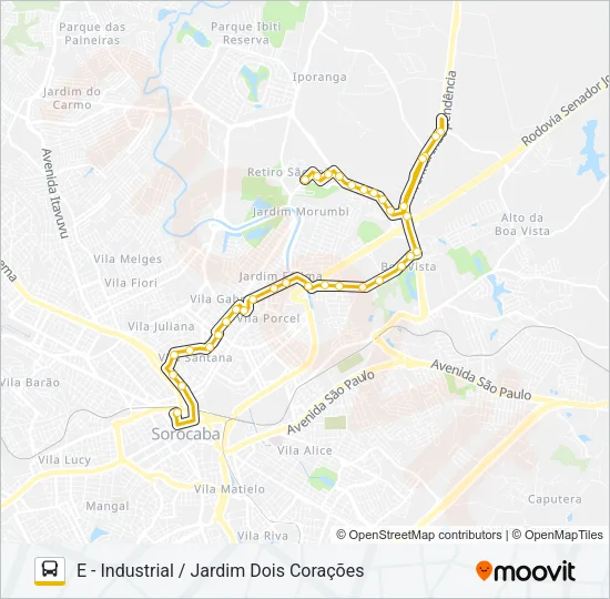 23 INDUSTRIAL / JARDIM DOIS CORAÇÕES Bus Line Map