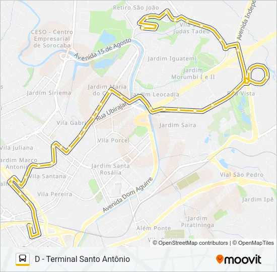 23 INDUSTRIAL / JARDIM DOIS CORAÇÕES Bus Line Map